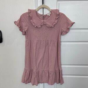 Girl’s Victorian Style Old Fashioned Dress Pink Short Sleeves Easter Size Large
